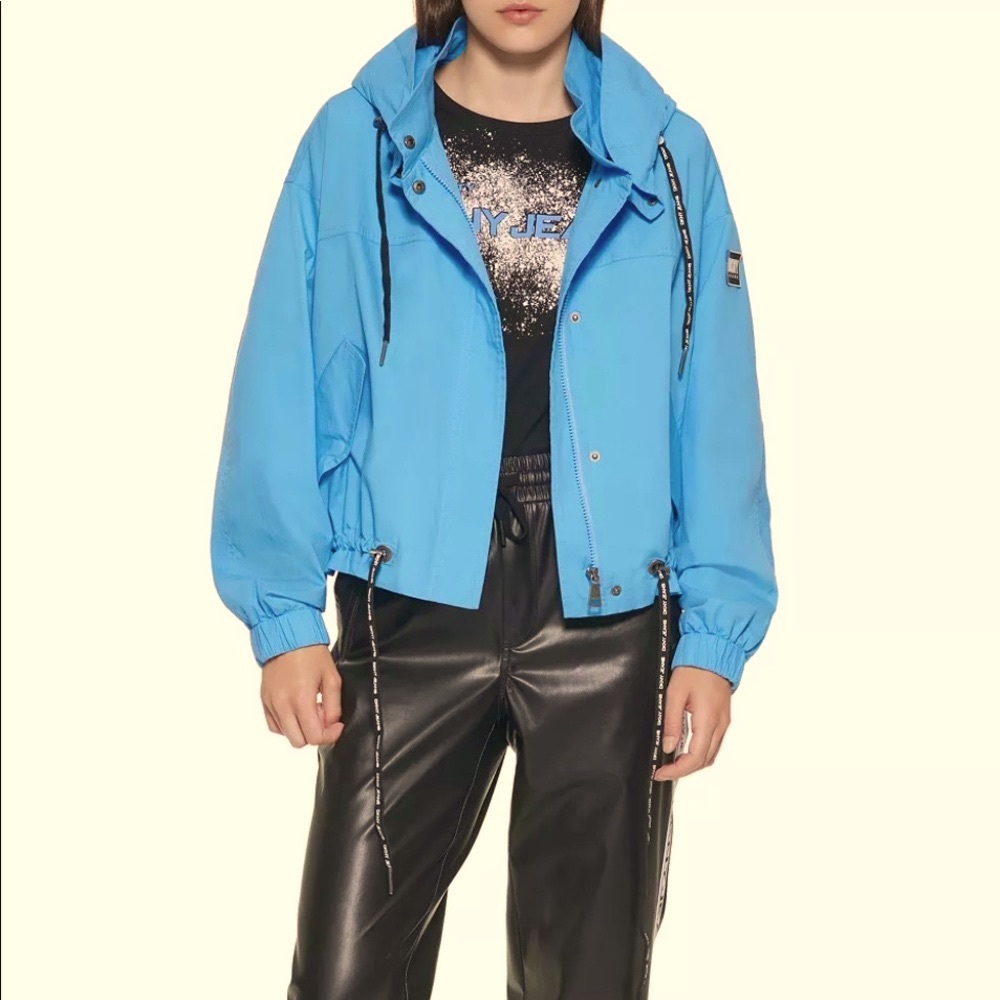 DKNY JEANS Stretch Parachute Jacket, Woman,  ALL ABOARD BLUE - Picture 4 of 11